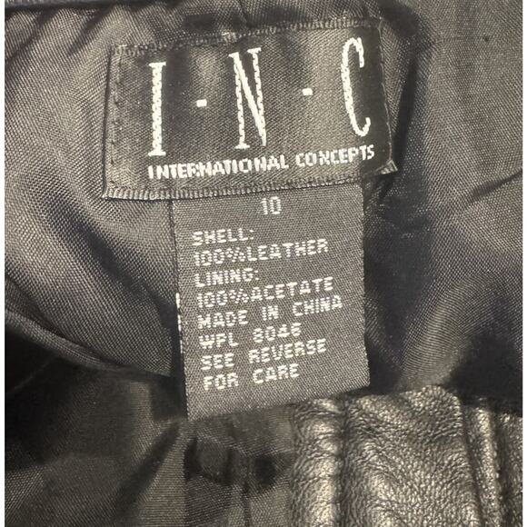 I.N.C. International Concepts 100% Leather Pants Women’s Size 10 Lined Sexy Boho - Picture 9 of 10